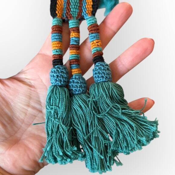 Peruvian Connection Women's Woven Yarn Sash, Tie Waist Belt w/ Tasseled Ends - Picture 5 of 10